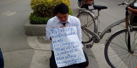 Bi hài câu chuyện quỳ xuống xin việc