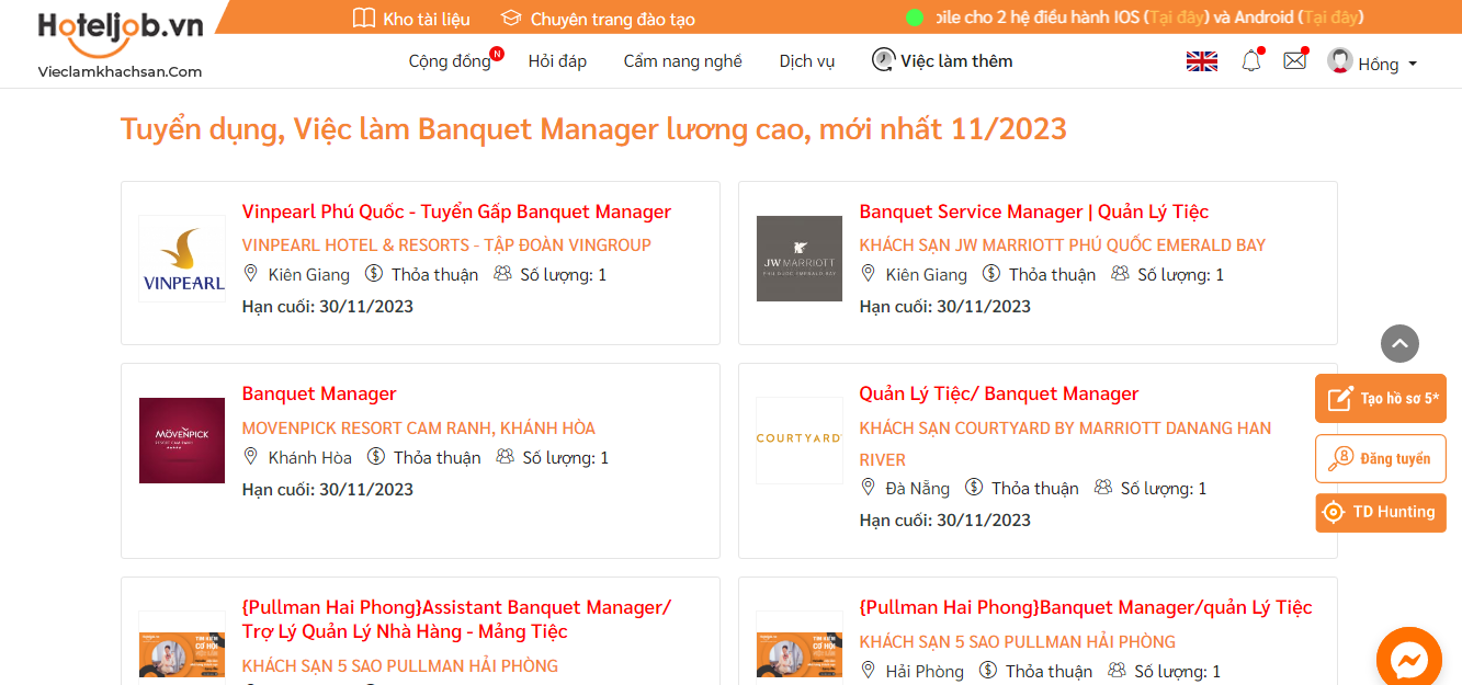 banquet manager là gì