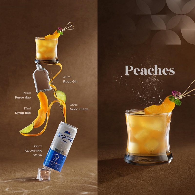 bộ công thức pha chế 10 món cocktail từ "nàng thơ" aquafina soda