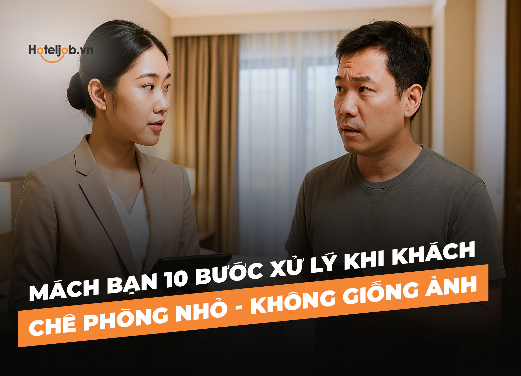 các bước xử lý khi khách chê phòng nhỏ - không giống ảnh