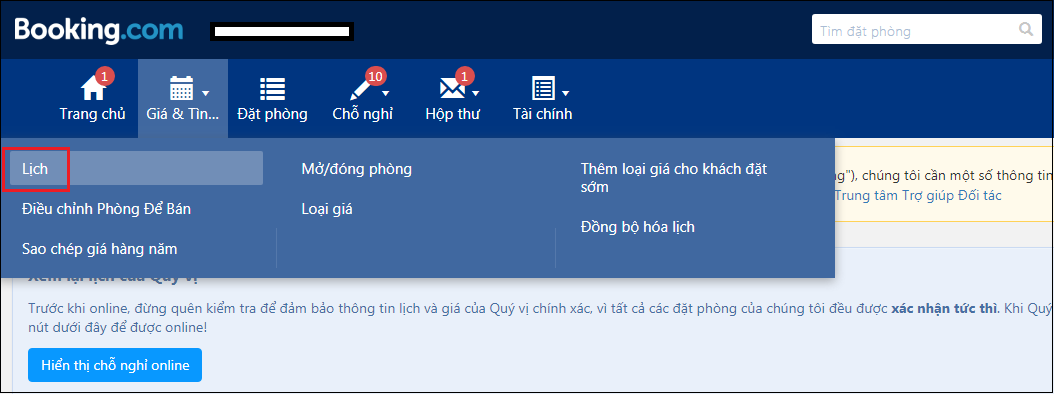 cách đóng phòng trên booking.com
