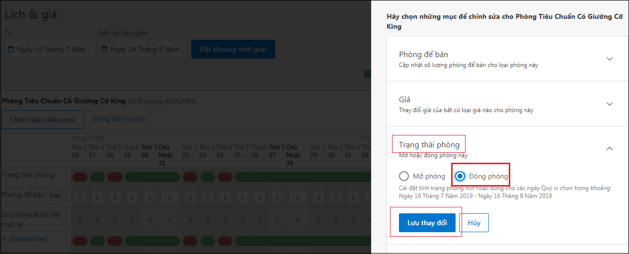 cách đóng phòng trên booking.com