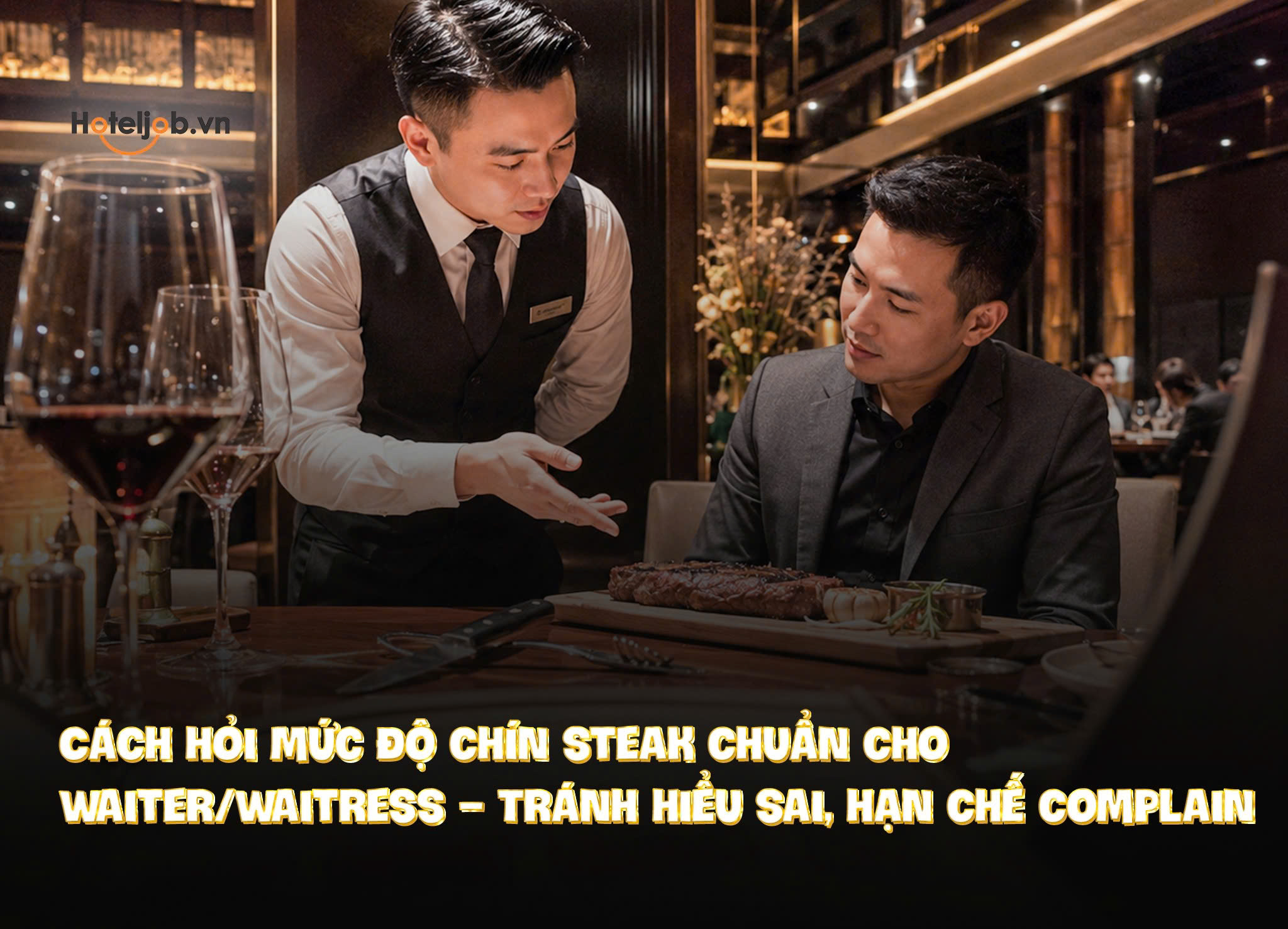 cách hỏi mức độ chín steak chuẩn cho waiter/waitress