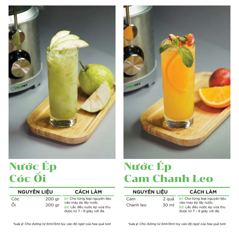 công thức nước ép mix