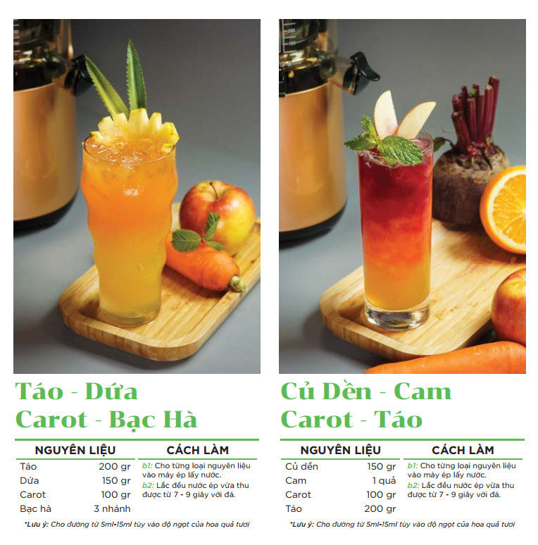 công thức nước ép mix