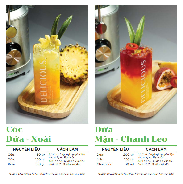 công thức nước ép mix