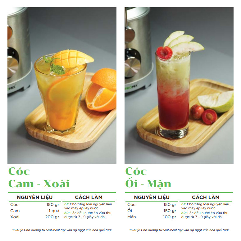 công thức nước ép mix