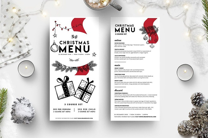 gợi ý mẫu menu giáng sinh 2020 cực chuẩn cho nhà hàng