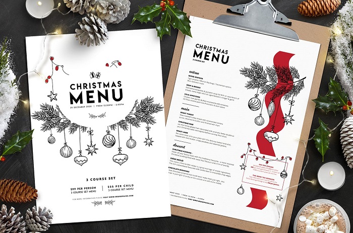 gợi ý mẫu menu giáng sinh 2020 cực chuẩn cho nhà hàng