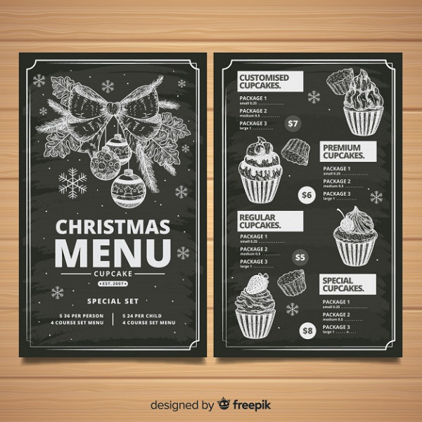gợi ý mẫu menu giáng sinh 2020 cực chuẩn cho nhà hàng