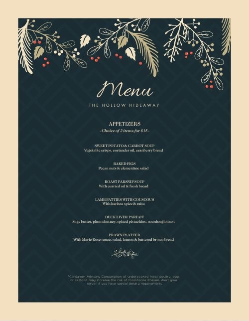 gợi ý mẫu menu giáng sinh 2020 cực chuẩn cho nhà hàng