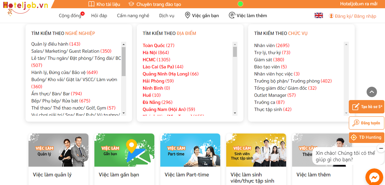 hotelier có thể tìm việc sau Tết ở đâu? Tìm việc gì?