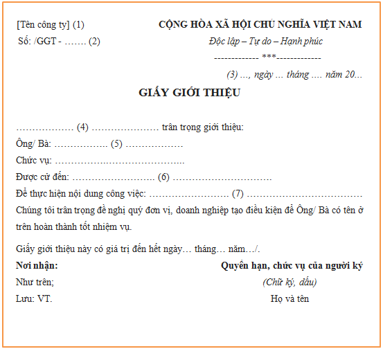 mẫu giấy giới thiệu mới nhất 2019 bạn cần biết