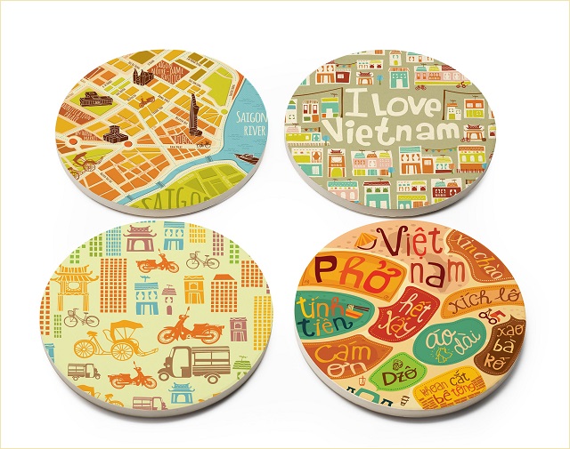 mẫu lót ly đẹp cho nhà hàng, quán cà phê