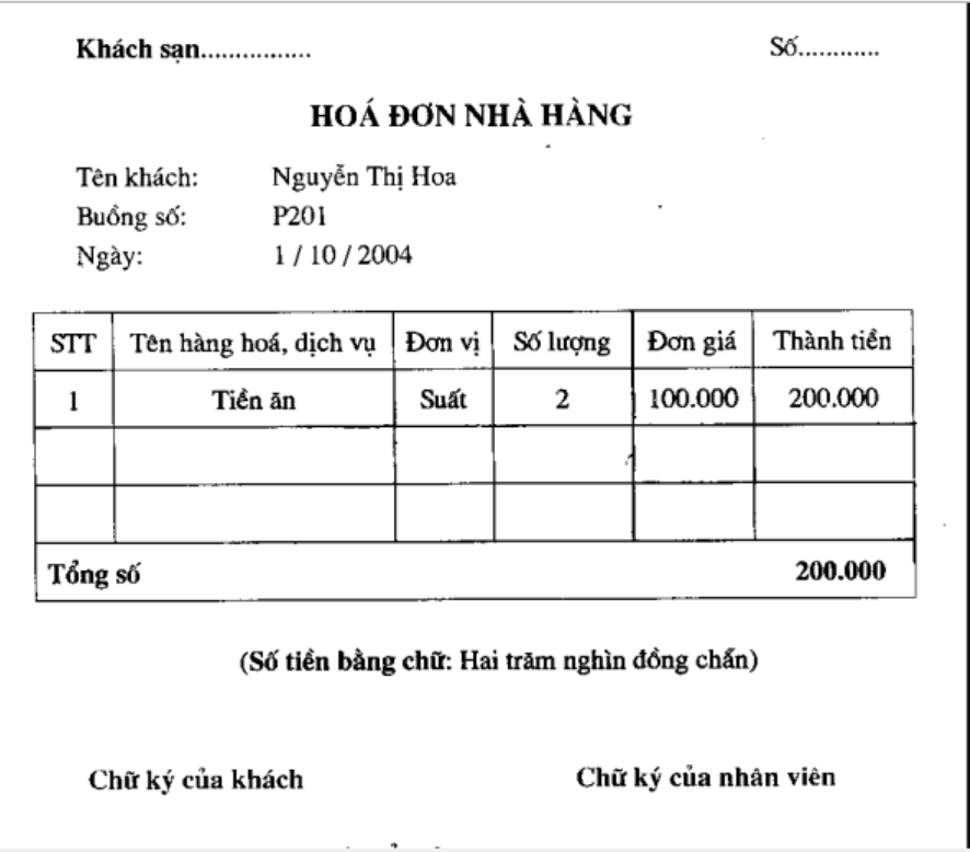 quy trình thanh toán cho khách