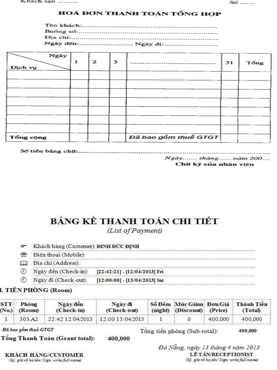quy trình thanh toán cho khách