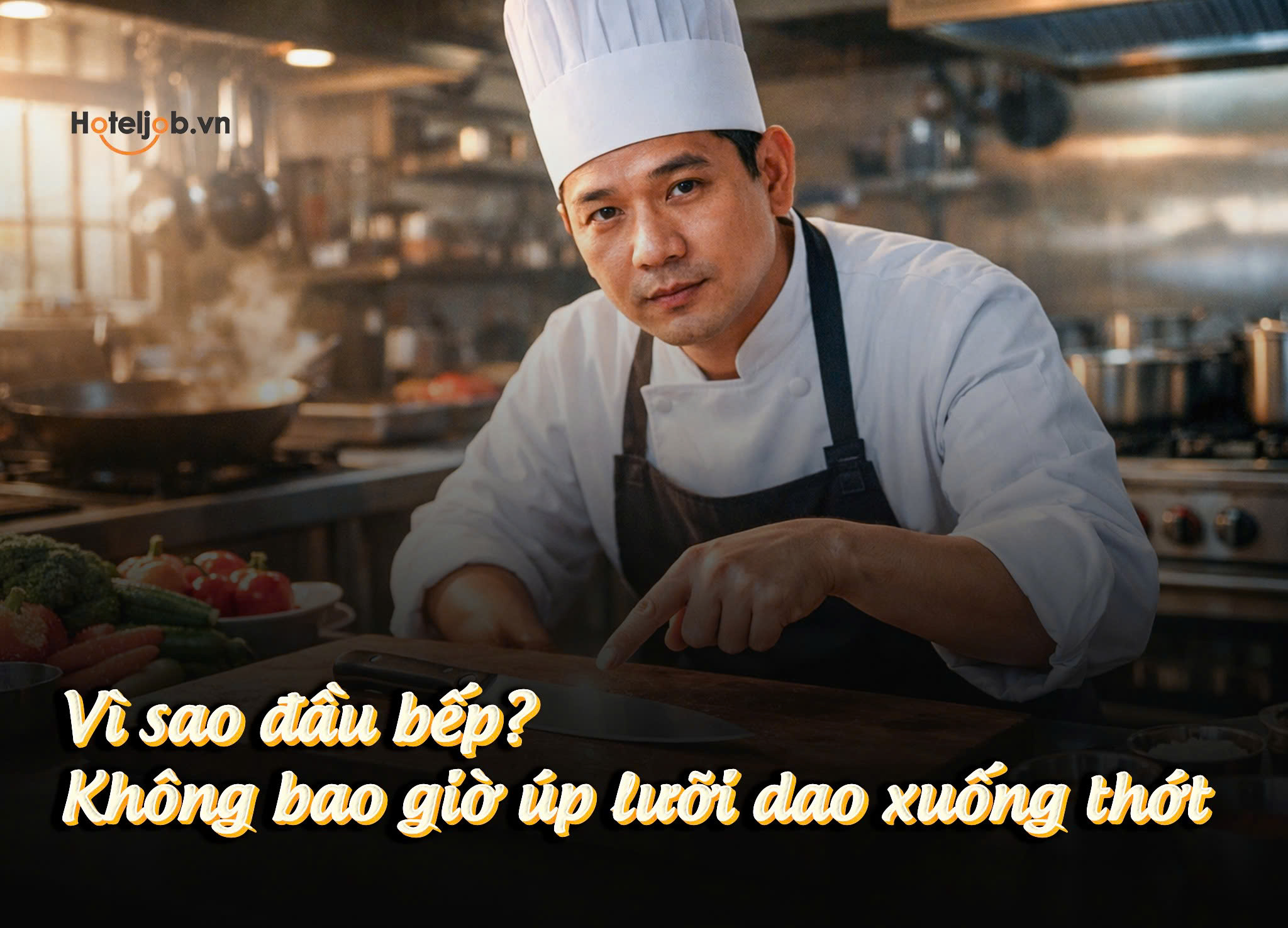 tại sao đầu bếp không bao giờ úp dao xuống thớt