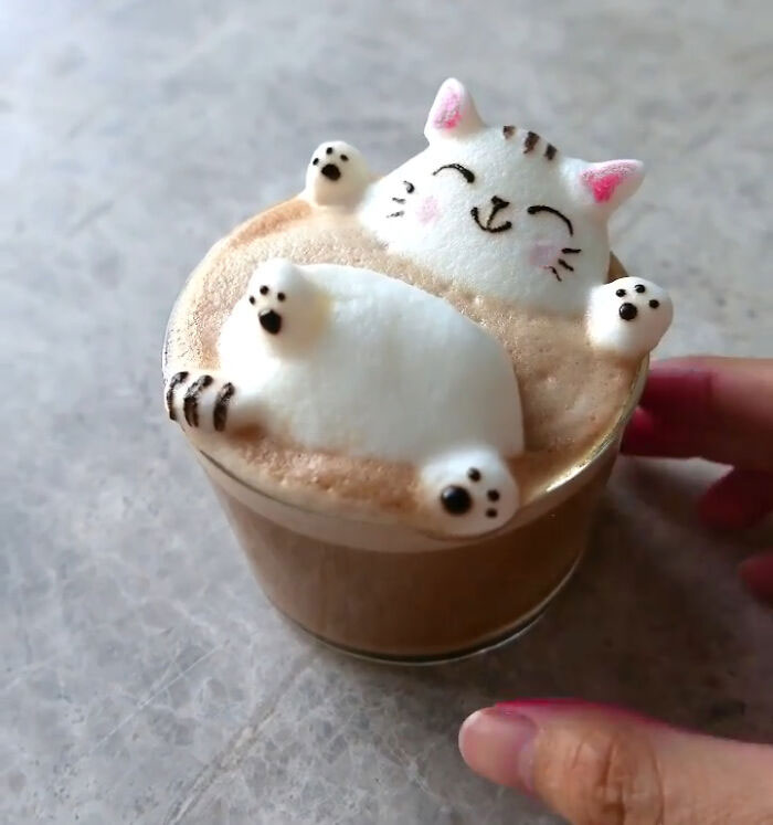 tạo hình latte art siêu ấn tượng