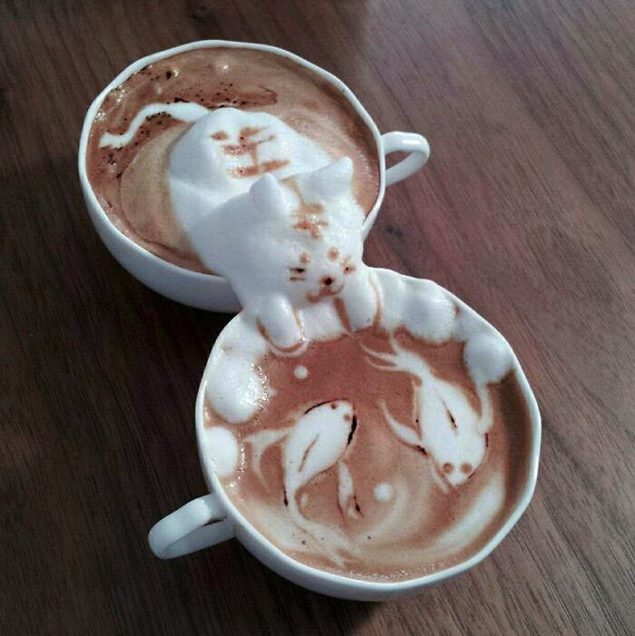tạo hình latte art siêu ấn tượng