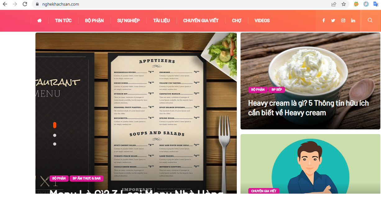 top 3 website chuyên ngành Hospitality 