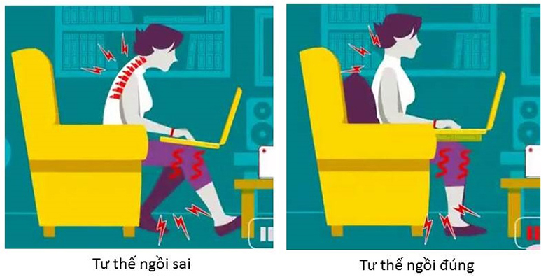 tư thế ngồi máy tính chuẩn cho dân ngành