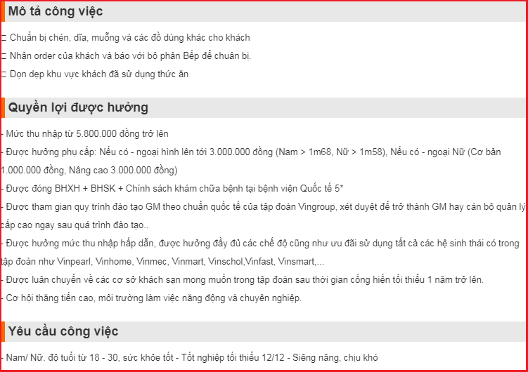 viết gì tại phần kinh nghiệm Tải app E2BET ngay hôm nay trong cv khi tìm việc phục vụ nhà hàng
