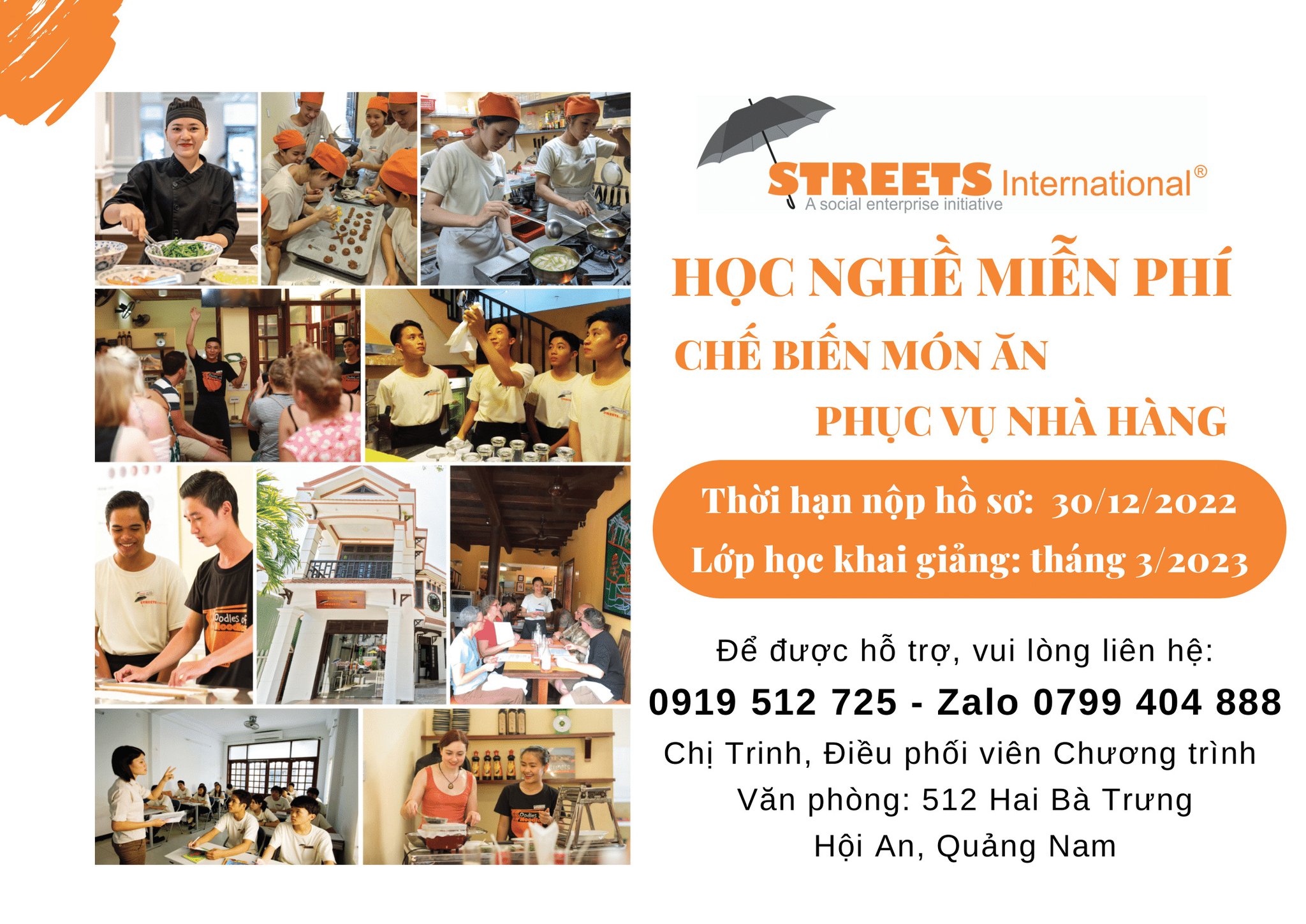Học nghề không mất phí với Streets International